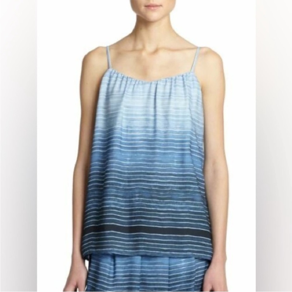 Vince French Blue Ombré Stripe Silk Cami Top